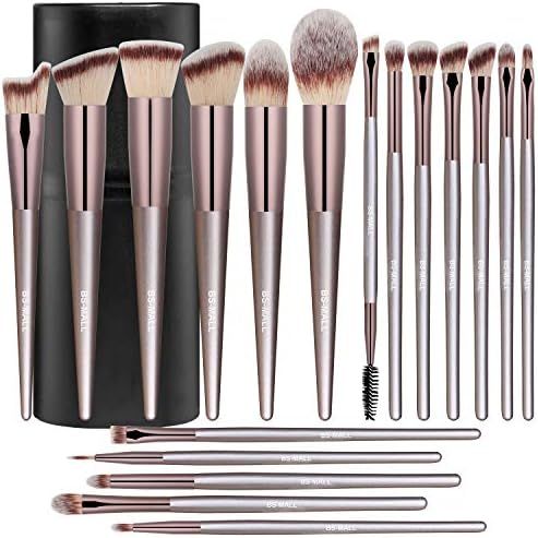 BS-MALL Makeup Brush Set 18 Pcs Premium Synthetic Foundation Powder Concealers Eye shadows Blush Mak | Amazon (US)