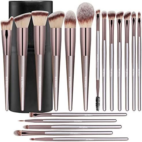 BS-MALL Makeup Brush Set 18 Pcs Premium Synthetic Foundation Powder Concealers Eye shadows Blush ... | Amazon (US)