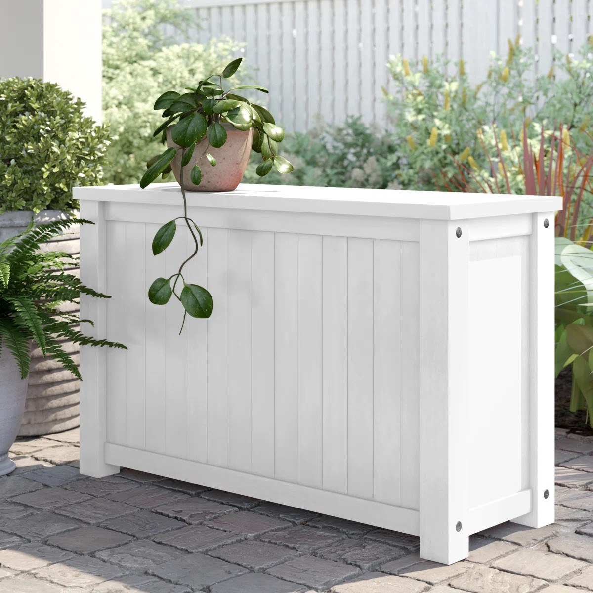 Gracie Oaks Debraoh 32'' W 29 Gallons Water Resistant Solid Wood Acacia Deck Box | Wayfair North America