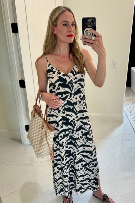 A maxi sundress is the easiest summer dress to throw on and go. This one is from years ago but I’ve linked some new ones I’m considering. 

I tried a new orangey red Sephora lip stain called “chili pepper”. It’s a fun, bright pop of red for the summer. 

#everypiecefits