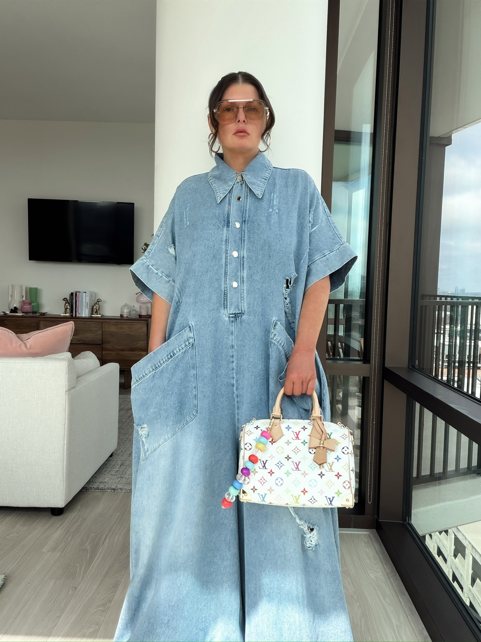 Jumpsuit runs huge. I’m wearing a S-M, it’s insanely long but bc it’s distressed you can cut a raw hem to your preferred length. The raw hem will go with the style of the jumpsuit! 

 #LTKgrwm #LTKootd #LTKSeasonal