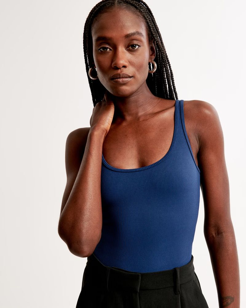 Seamless Rib Fabric Scoopneck Bodysuit | Abercrombie & Fitch (US)