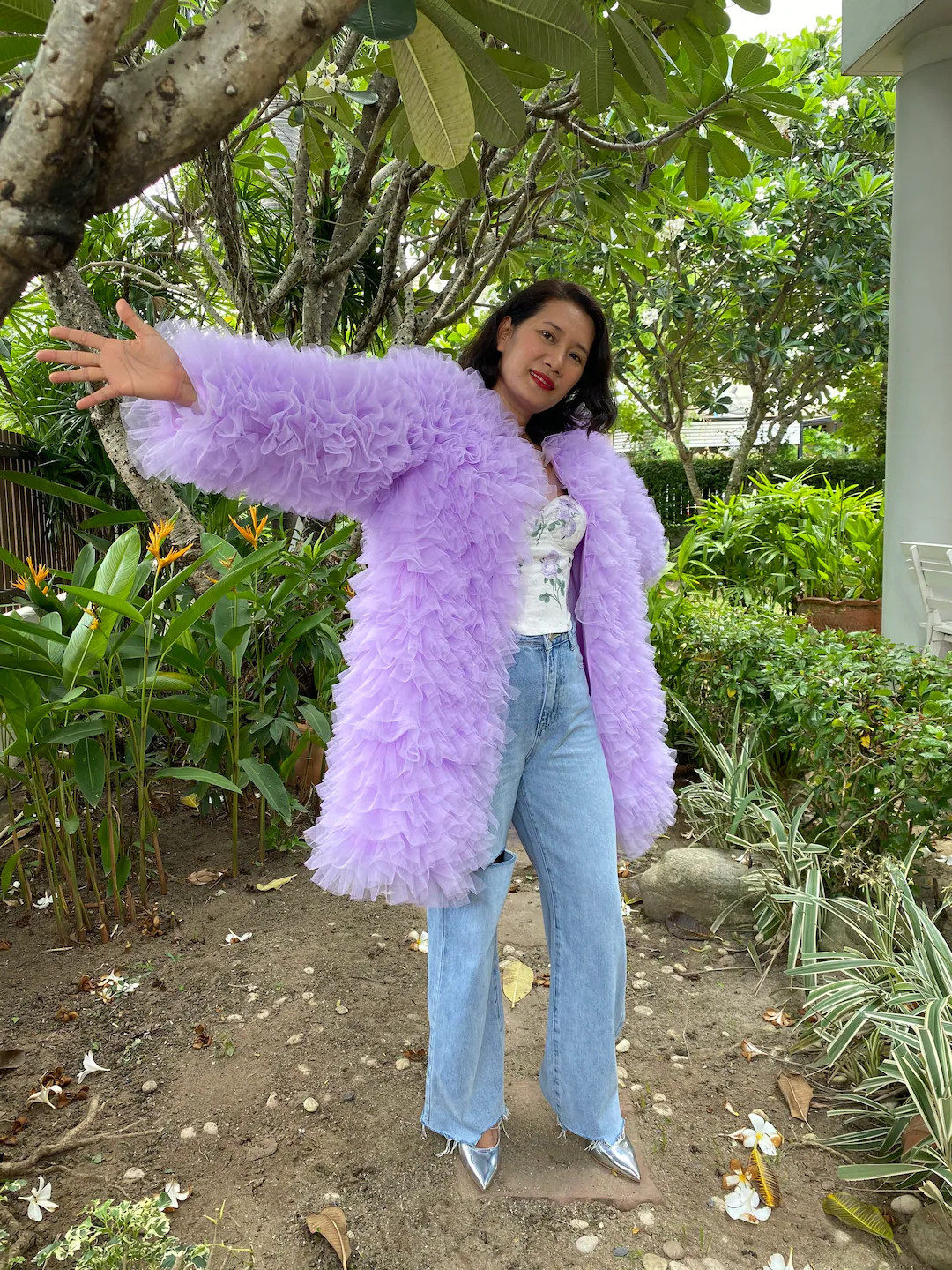 Jean Tulle Coat Dresstulle Jacket for Womenlavender Jacket - Etsy | Etsy (US)