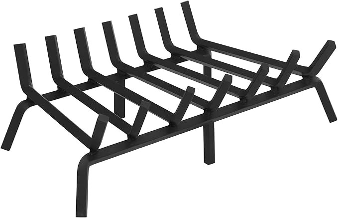 MCKE Fireplace Grate 24 inch Heavy Duty Solid Steel Fireplace Log Holder 3/4" Bar Fire Grates for... | Amazon (US)