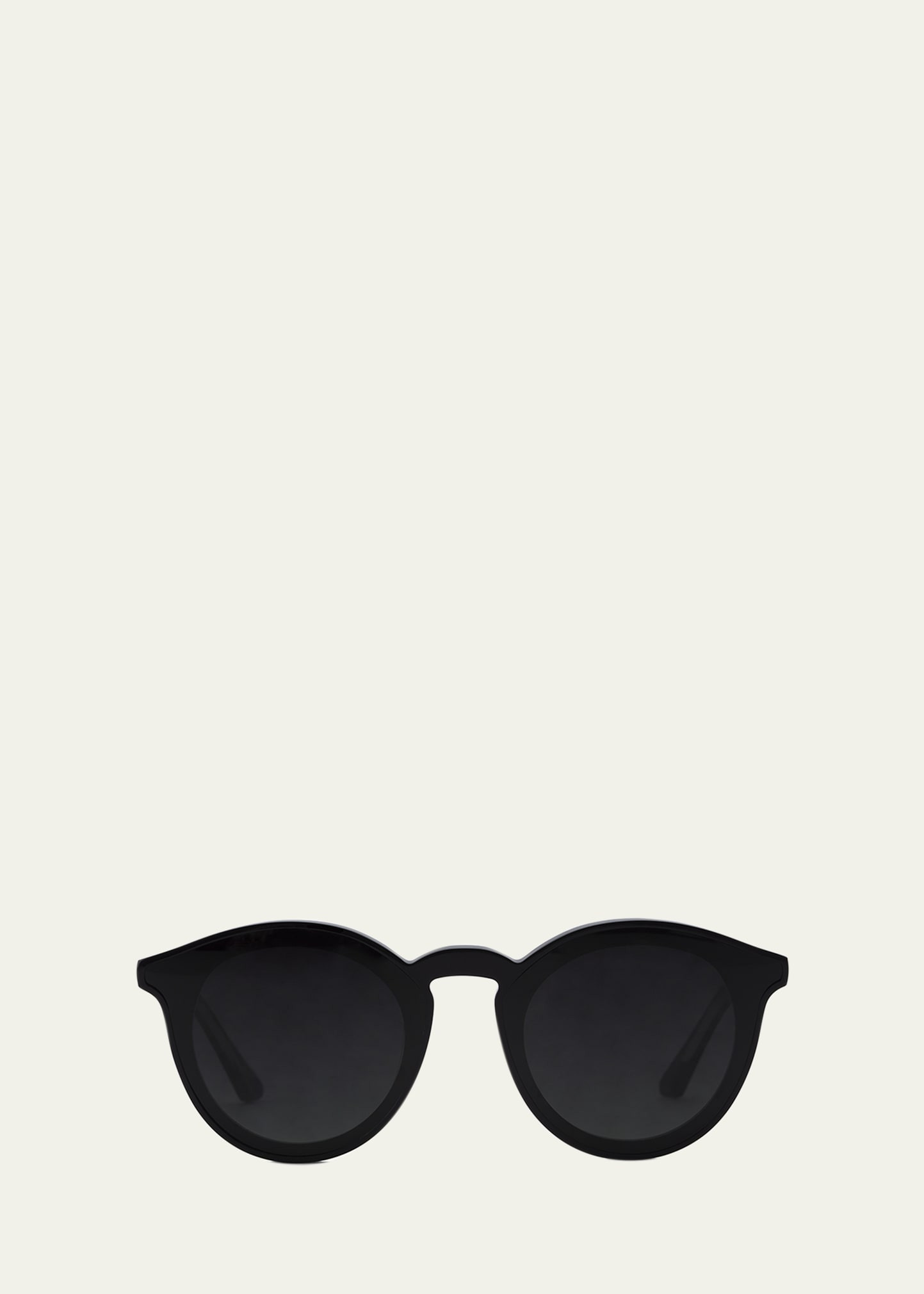 KREWE Collins Round Monochromatic Acetate Sunglasses w/ Nylon Overlay Lens | Bergdorf Goodman