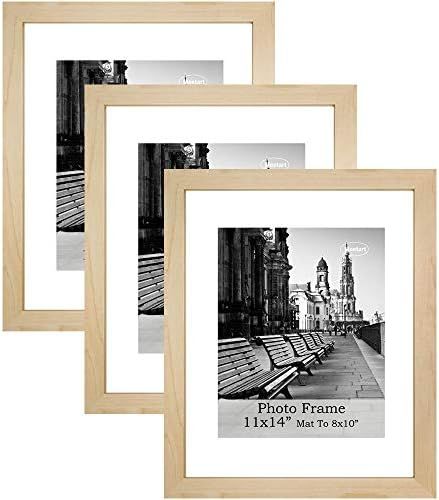 Meetart Picture Frames 11x14 inch Pack of 3 Piece in Plastic Glass MDF Shallow wooden-grain Color Fr | Amazon (US)