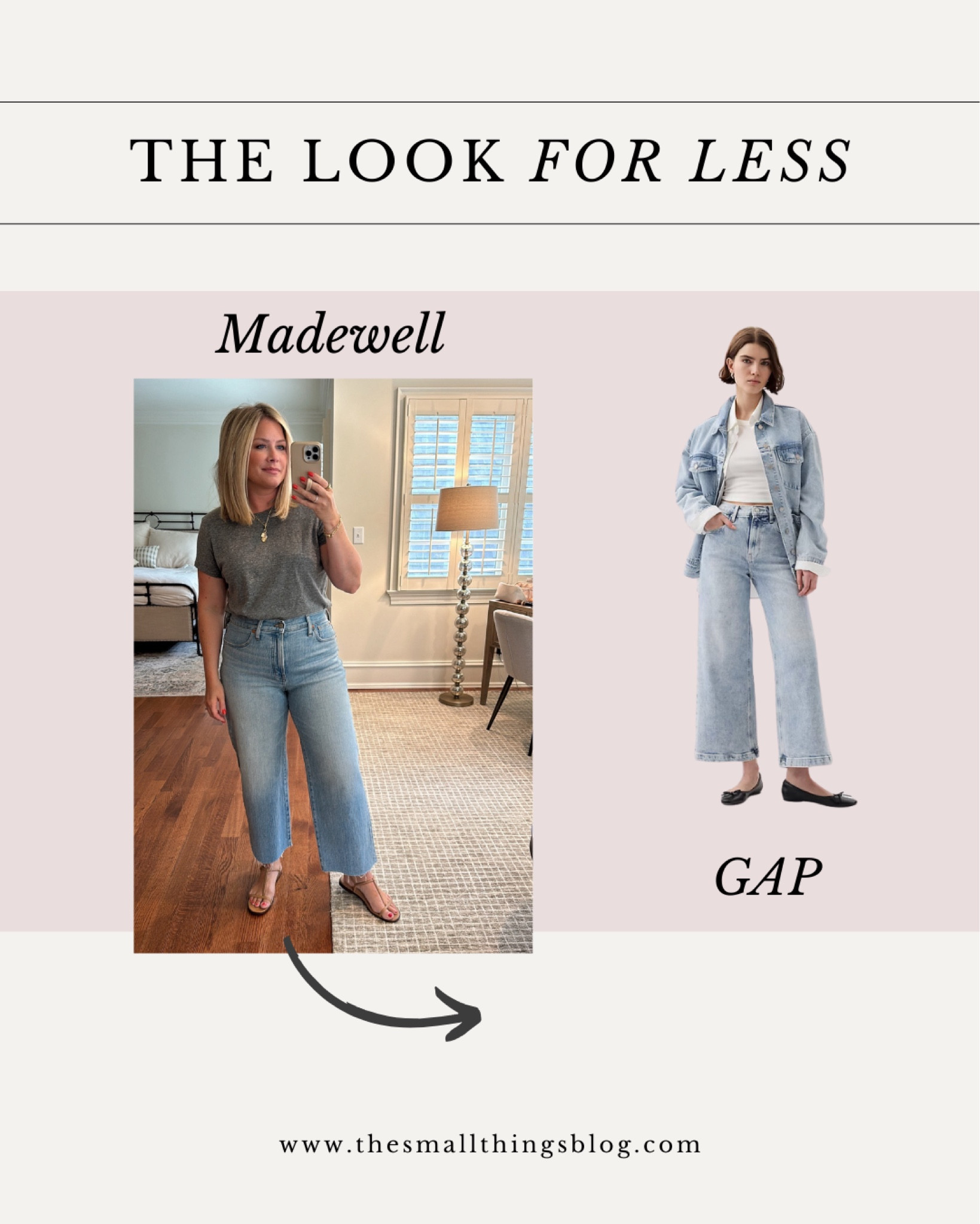 Look for less, Madewell, gap, wide leg jeans

#LTKFindsUnder50 #LTKStyleTip #LTKSaleAlert