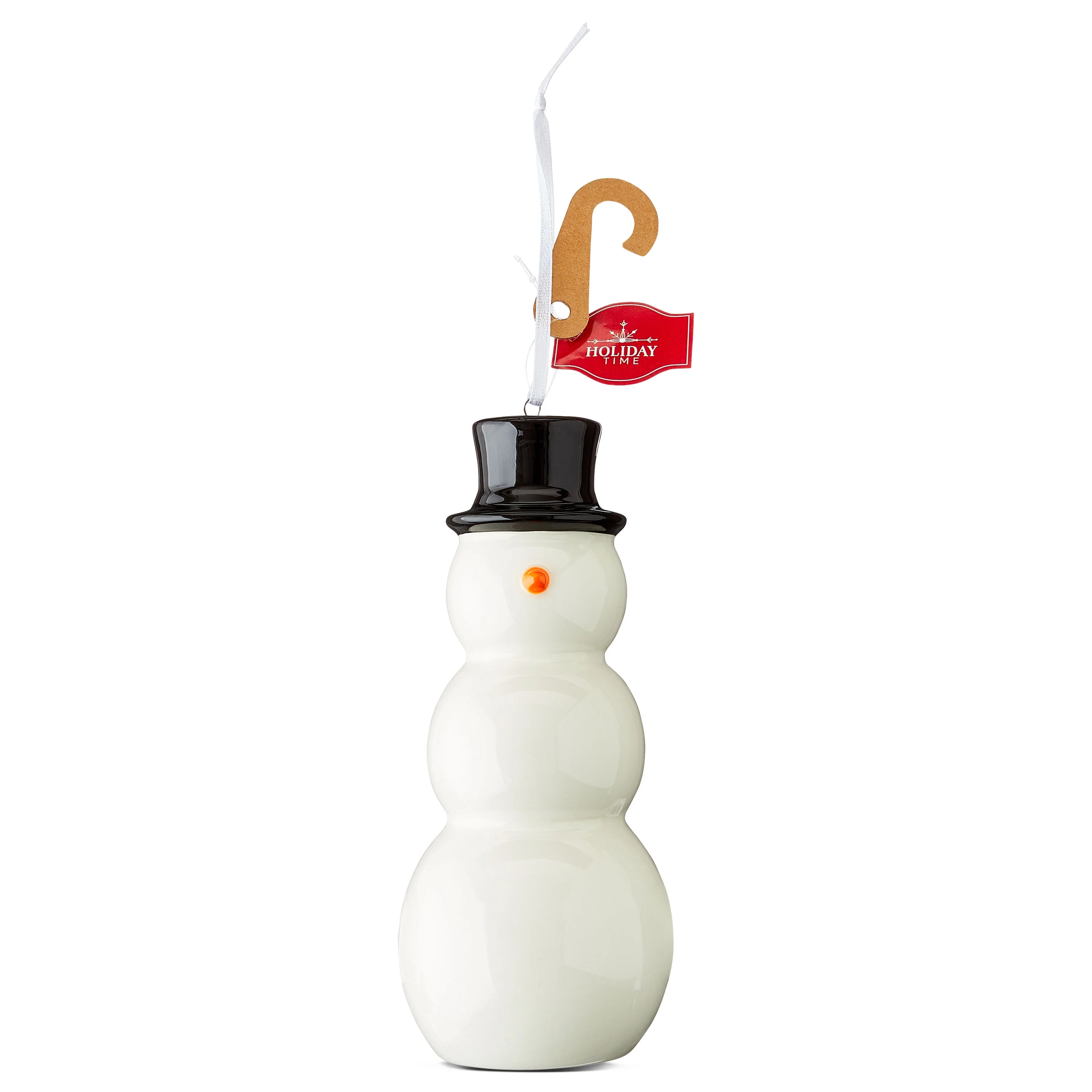 Black and White Ceramic Snowman Christmas Ornament, 6", by Holiday Time | Walmart (US)