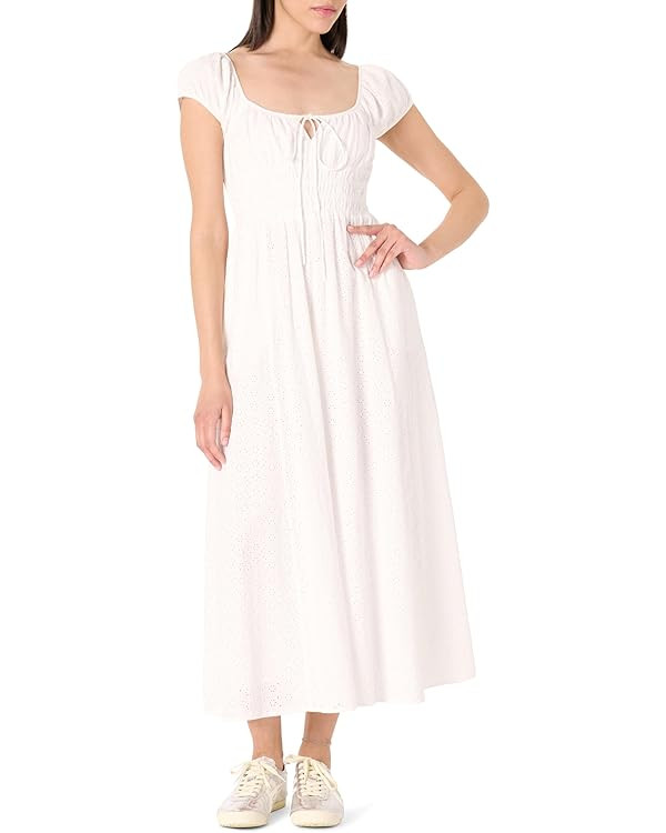 The Drop Women's Melody Cap Sleeve Tie Front Cotton Dress | Amazon (US)