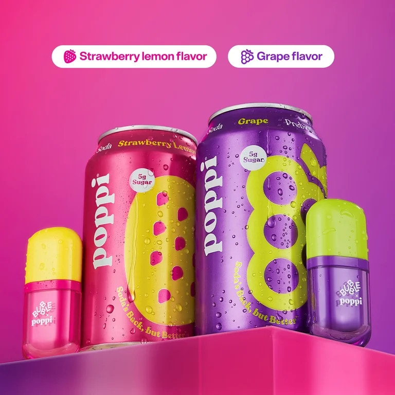 BUBBLE x poppi Pop Stars Lip Serum Duo, Strawberry Lemon & Grape, 9ML | Walmart (US)