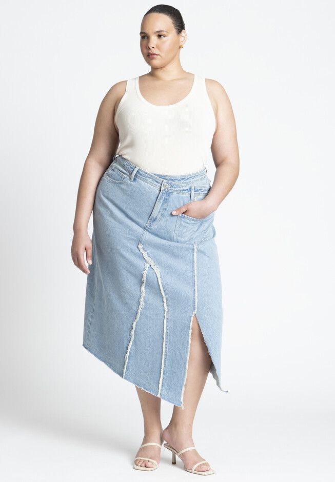 Deconstructed Denim Skirt | Eloquii