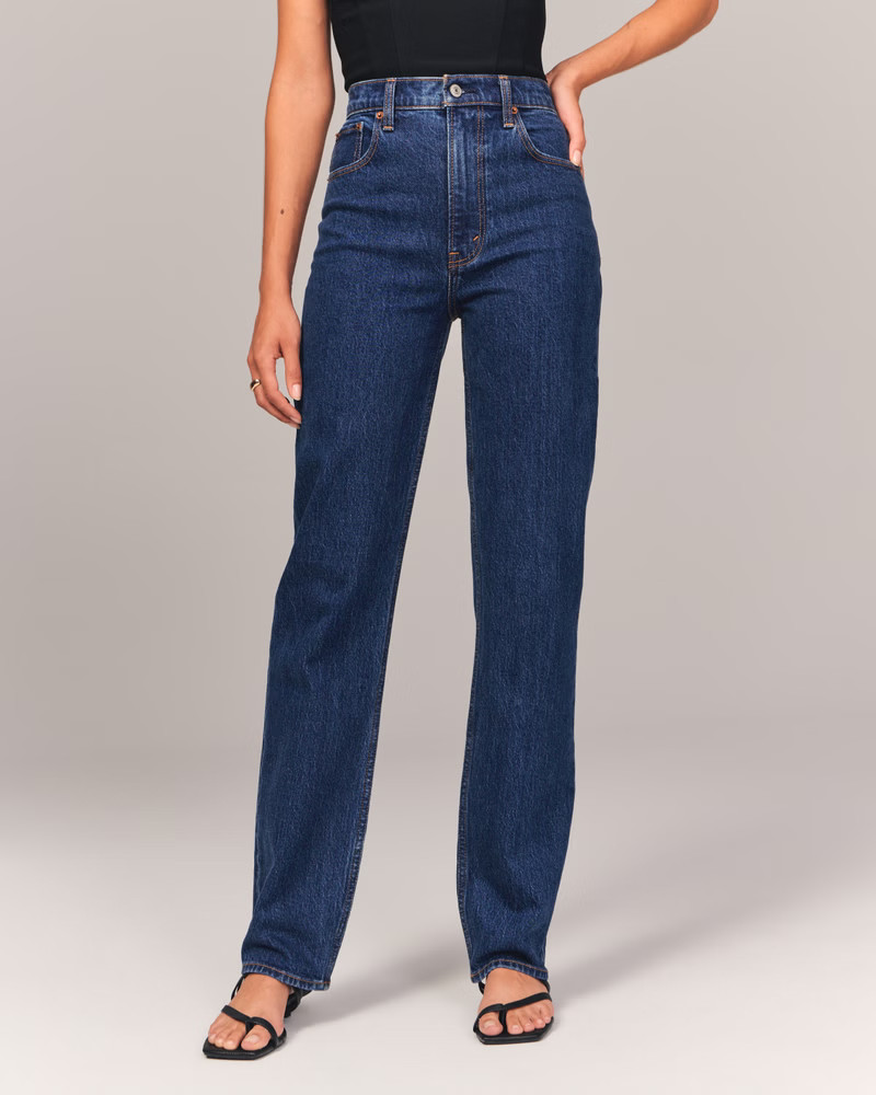 Women's Ultra High Rise 90s Straight Jean | Women's Bottoms | Abercrombie.com | Abercrombie & Fitch (UK)