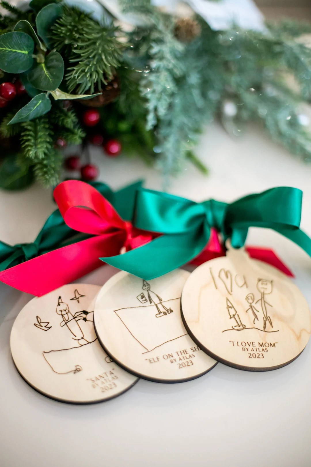 Custom Ornament Your Kids Drawing Keepsake Family Ornament, Personalized Children's Artwork Chris... | Etsy (US)