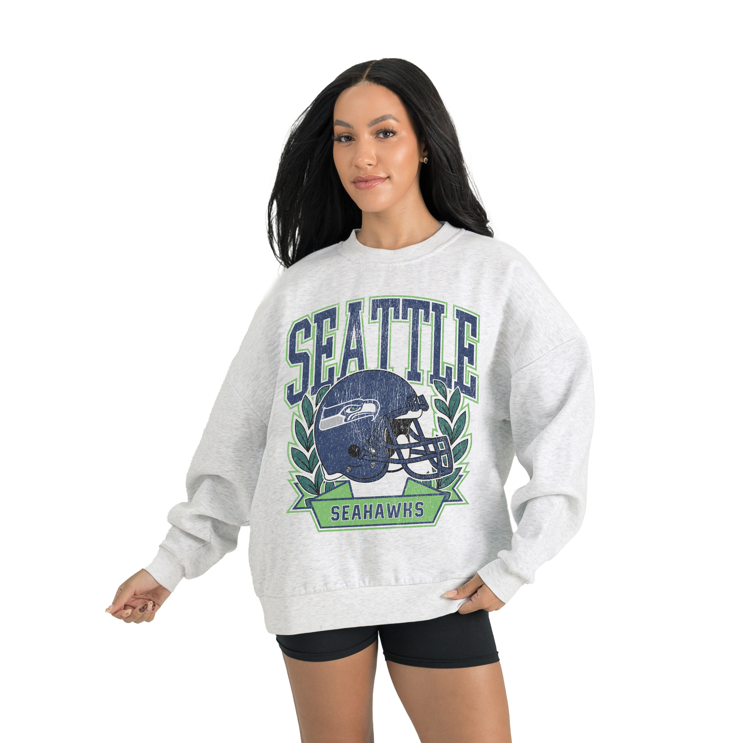 Women's Gameday Couture Gray Seattle Seahawks Heritage Premium Fleece Pullover Sweatshirt | Fanatics
