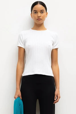 Pointelle Slim Fit Tee | LESET