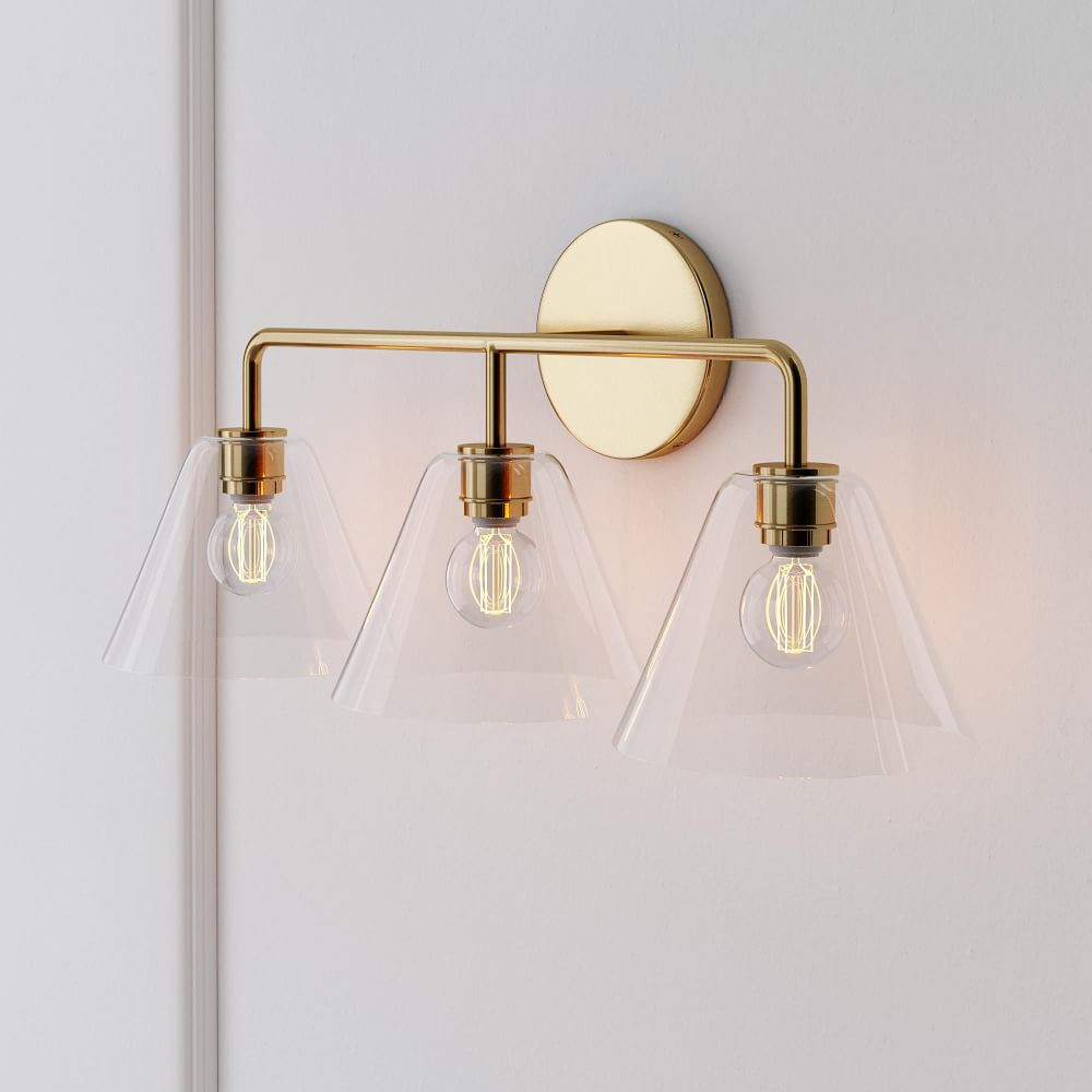 Sculptural 3-Light Cone Sconce - Clear | West Elm (US)