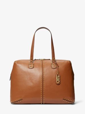 Astor Extra-Large Studded Leather Weekender Bag | Michael Kors US