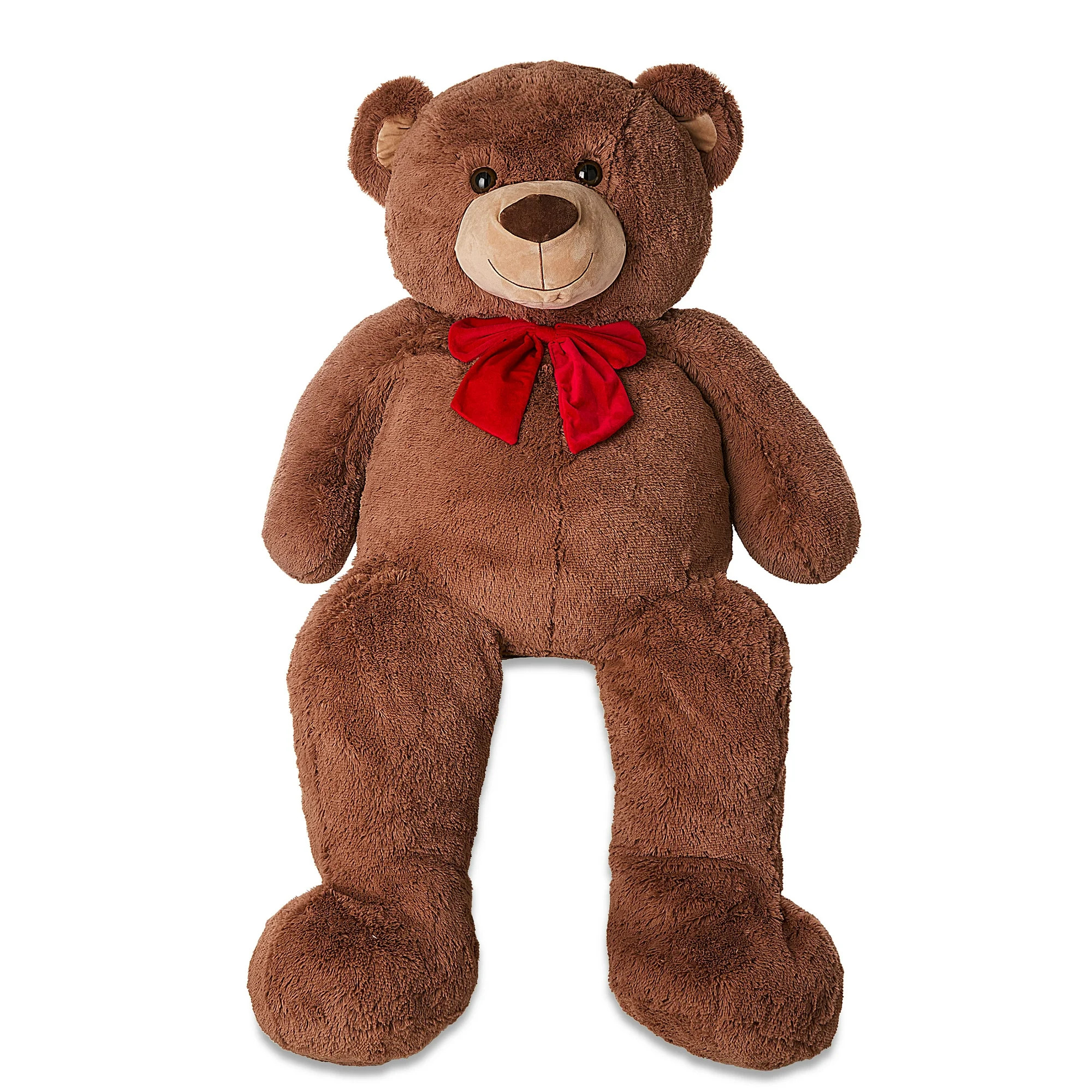 Giant Teddy Bear with Bow Plush, Brown, 6', Valentine's Day by Way To Celebrate | Walmart (US)