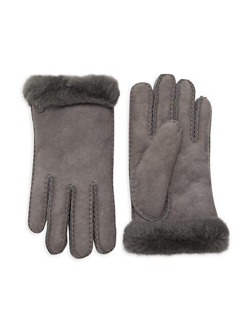 UGG Shearling-Trim Leather Gloves on SALE | Saks OFF 5TH | Saks Fifth Avenue OFF 5TH (Pmt risk)