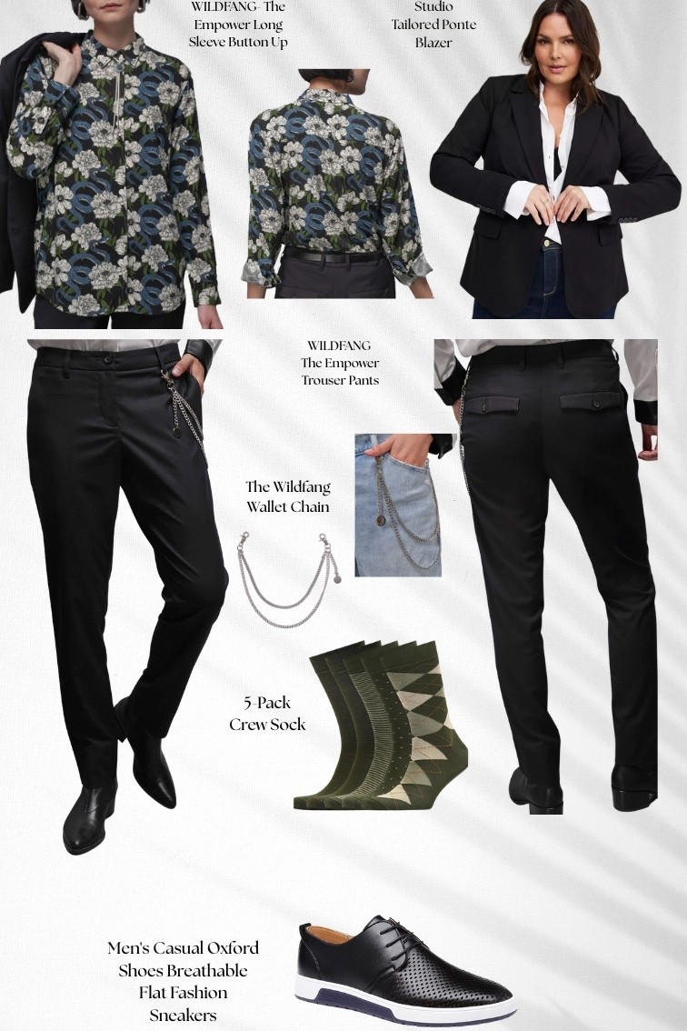 Androgynous cool-girl, but still polished. 🌿
Wildfang floral button-up + Wildfang trouser pants + Wildfang wallet chain + casual oxfords + patterned socks.

 (Wildfang pieces are shopped directly on Wildfang’s cite). DM for links! 

#LTKWorkwear #LTKPlusSize #LTKootd