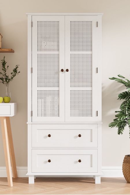 Pottery barn armoire dupe! Storage Cabinet with Rattan Doors, Tall Cabinet Rattan Cabinet with Drawers, Accent Versatile Cabinet for Living Room, Oak



#LTKhome #LTKfamily