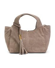 Suede Aleah Satchel With Shoulder Straps | TJ Maxx