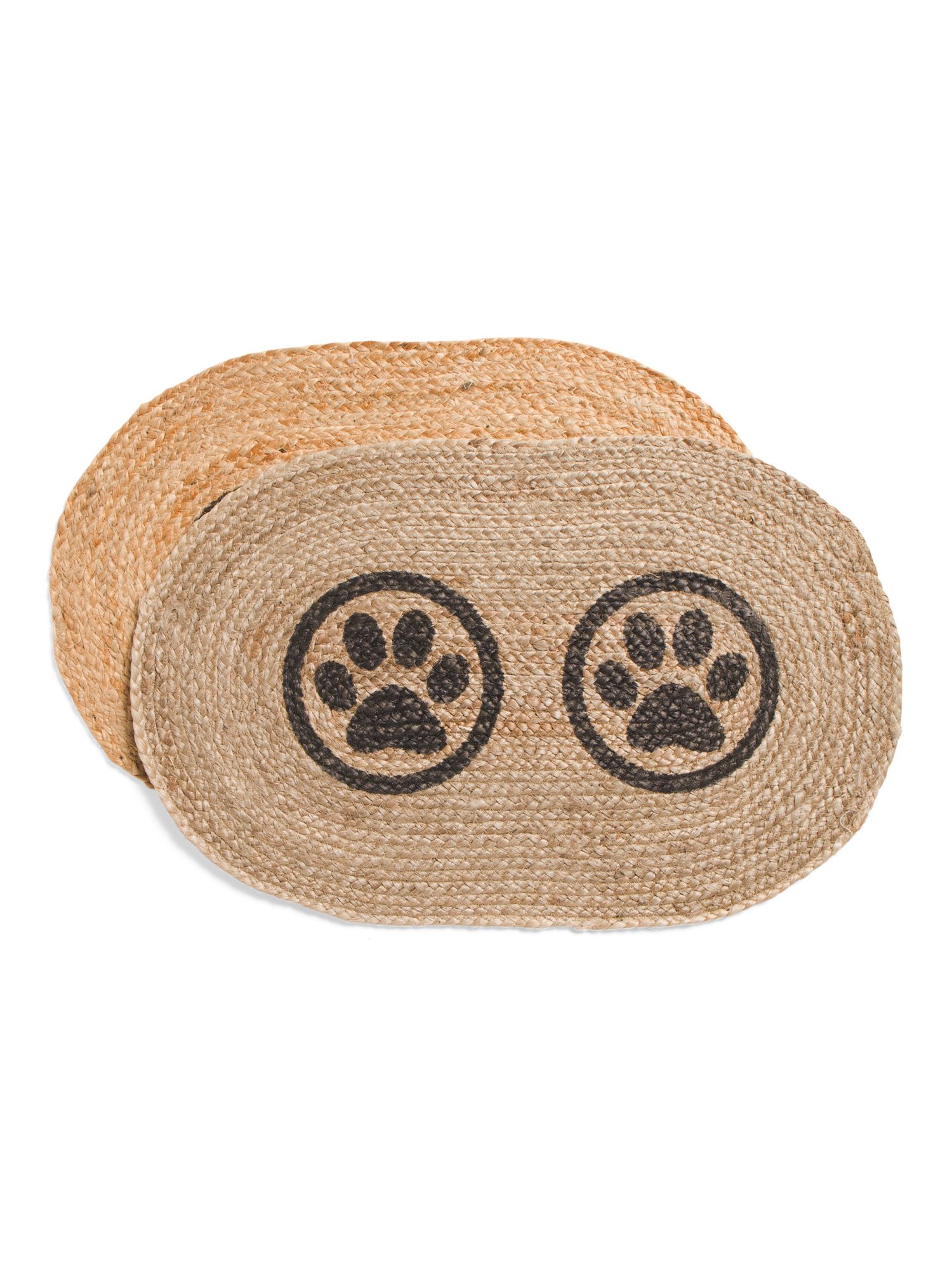 Set Of 2 Jute Paws Pet Placemats | TJ Maxx