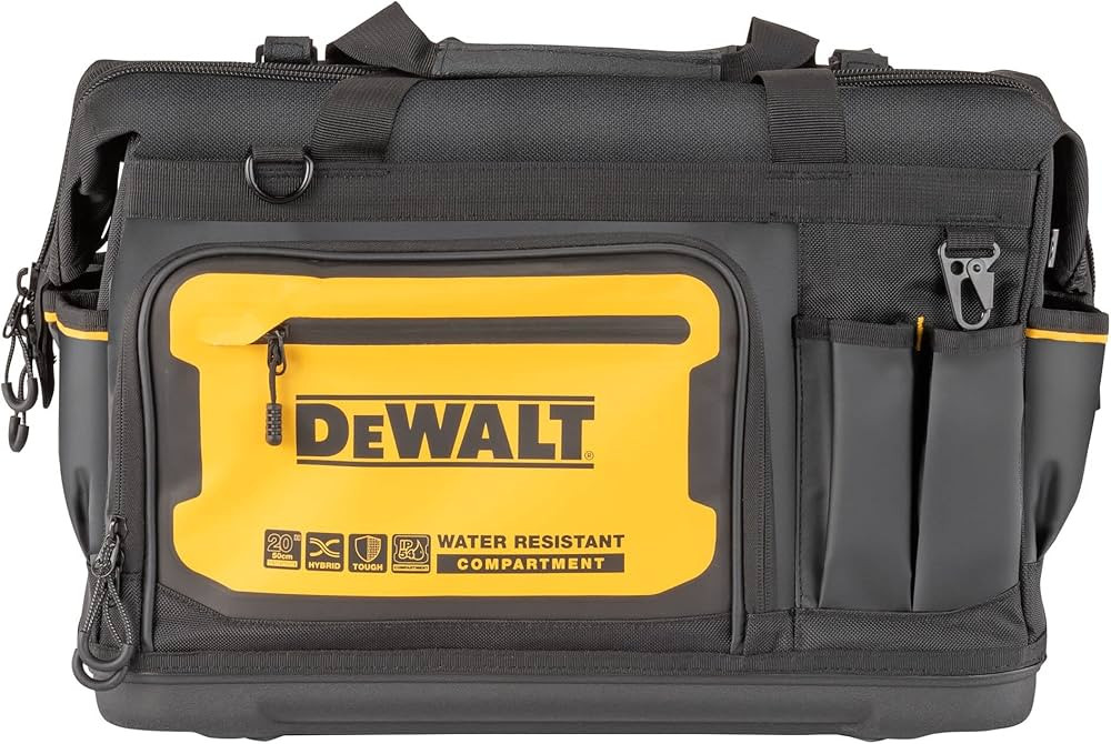DEWALT Tool Bag, Water Resistant, Hard Bottom, 20-inch, Professional Tool Tote with Organization ... | Amazon (US)