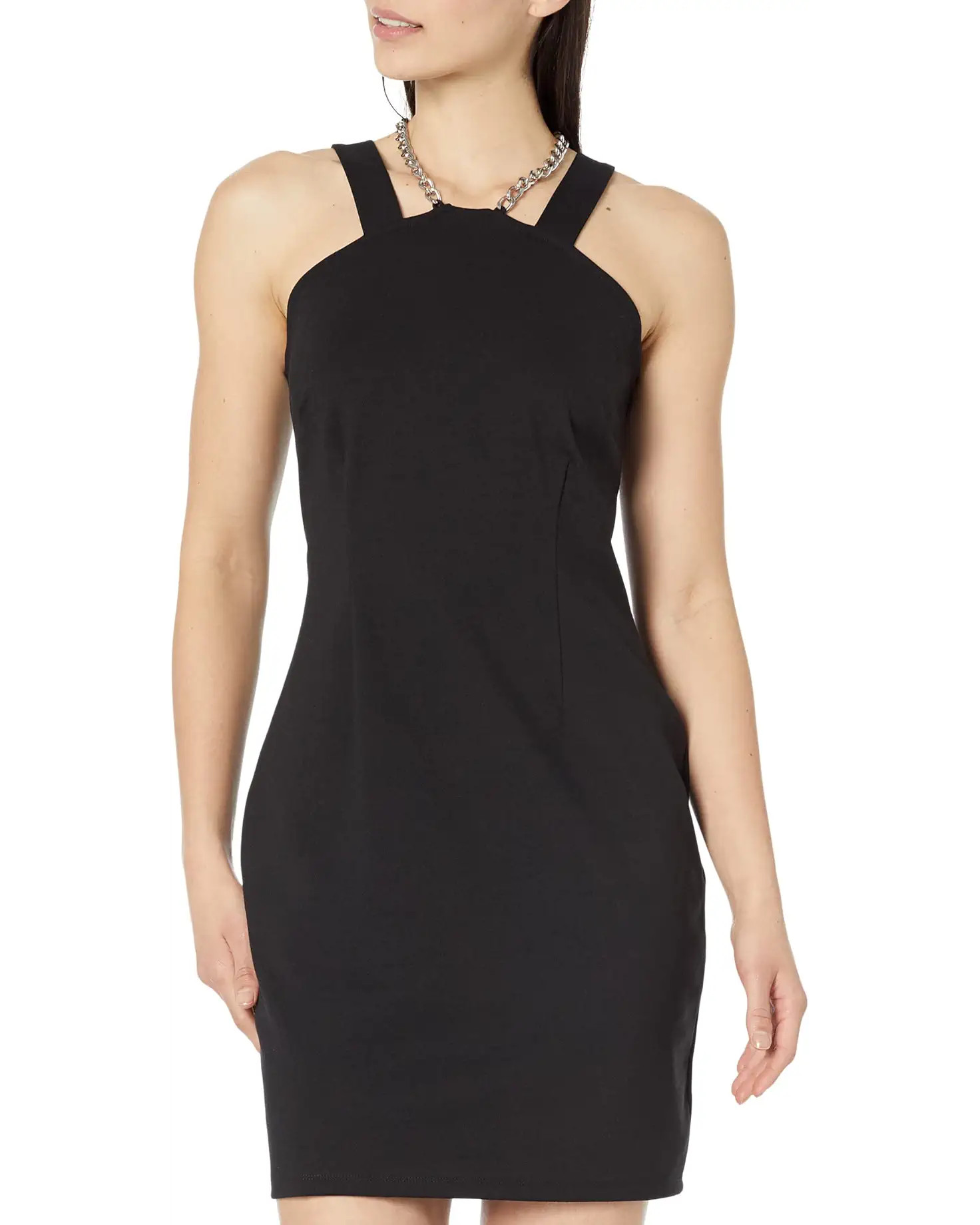 MICHAEL Michael Kors Chain Necklace High Neck Mini Dress | Zappos