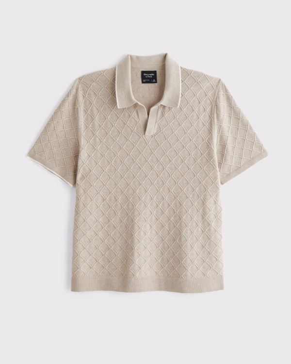 Preppy Tipped Johnny Collar Sweater Polo | Abercrombie & Fitch (US)