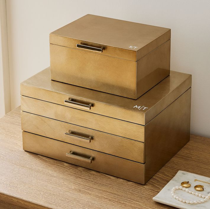 Mid-Century Champagne Lacquer Jewelry Boxes | West Elm (US)
