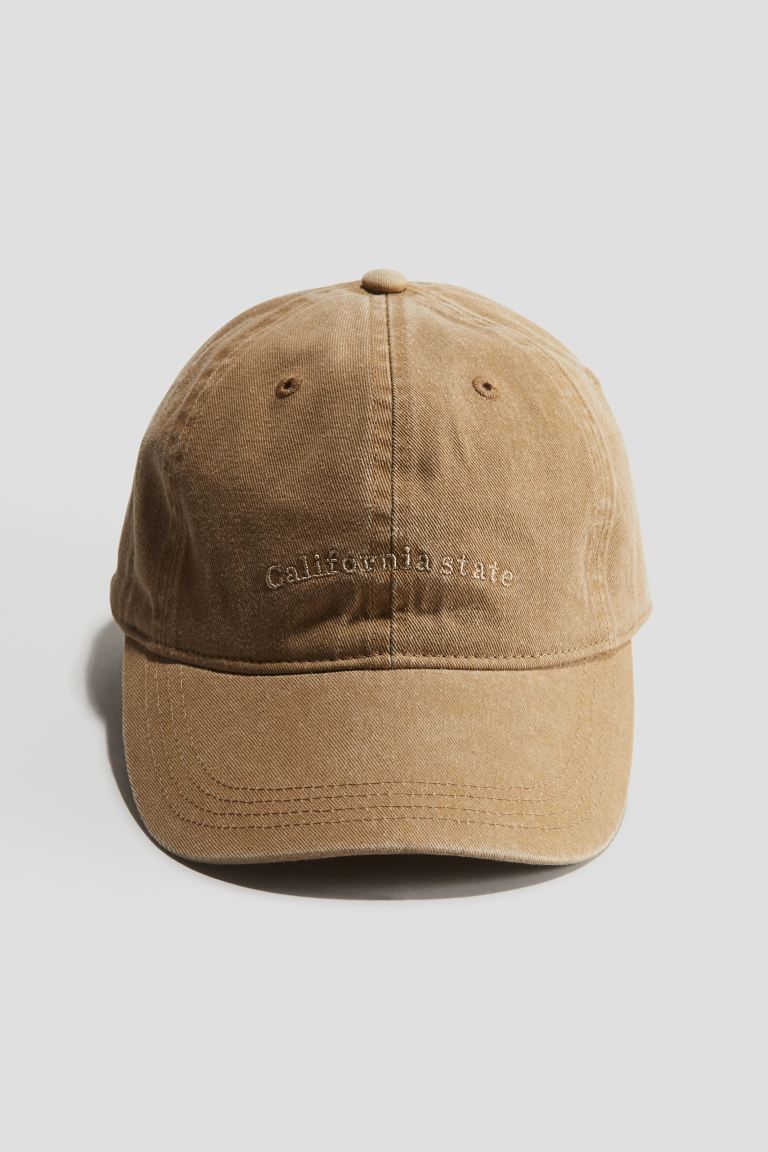 Cotton Twill Cap - Dark beige/California State - Kids | H&M US | H&M (US + CA)