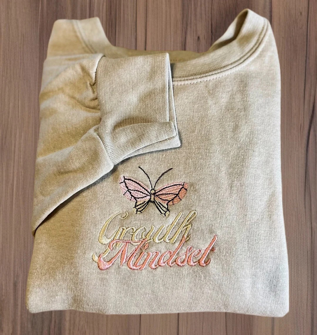 Growth Mindset Sweatshirt, Embroidered Sweatshirt, Mental Health Sweatshirt, Positive Affirmation... | Etsy (US)