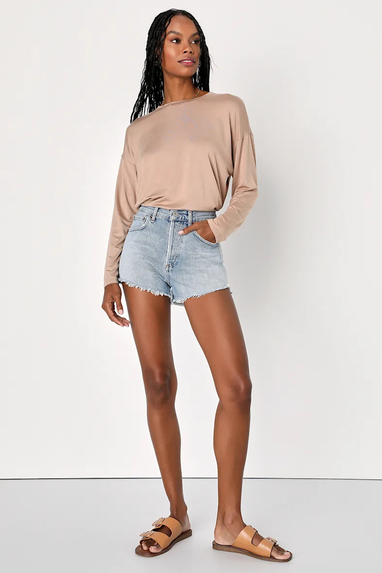 Seasonal Cutie Light Brown Long Sleeve Top | Lulus (US)