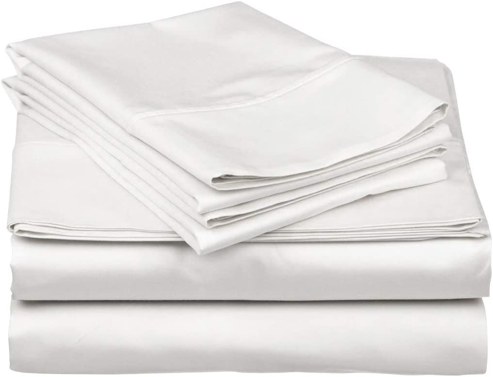 Pure Egyptian Queen Size Cotton Bed Sheets Set (Queen, 1000 Thread Count) White Bedding and Pillo... | Amazon (US)