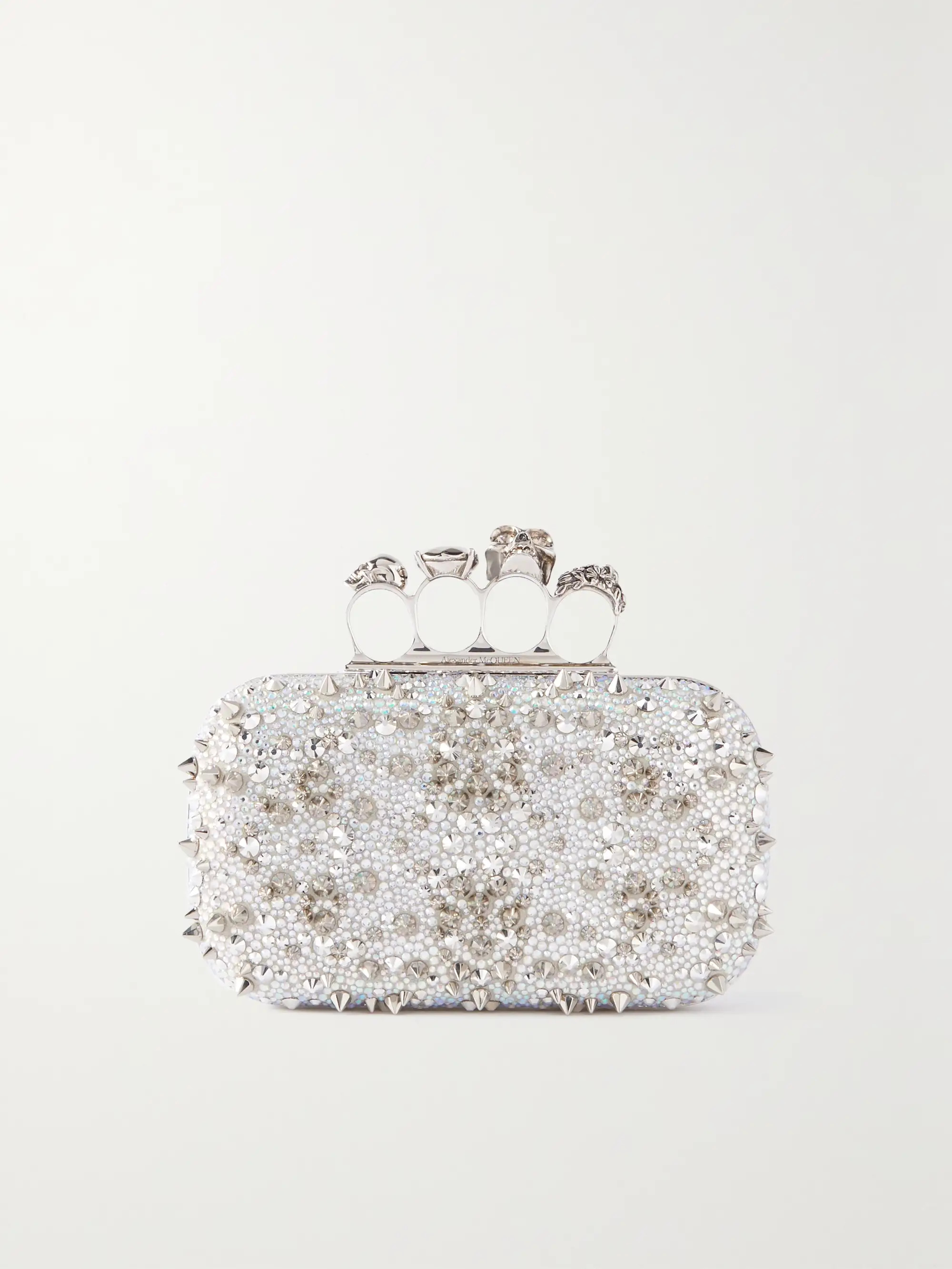 Four Ring spiked crystal-embellished leather clutch | NET-A-PORTER (UK & EU)