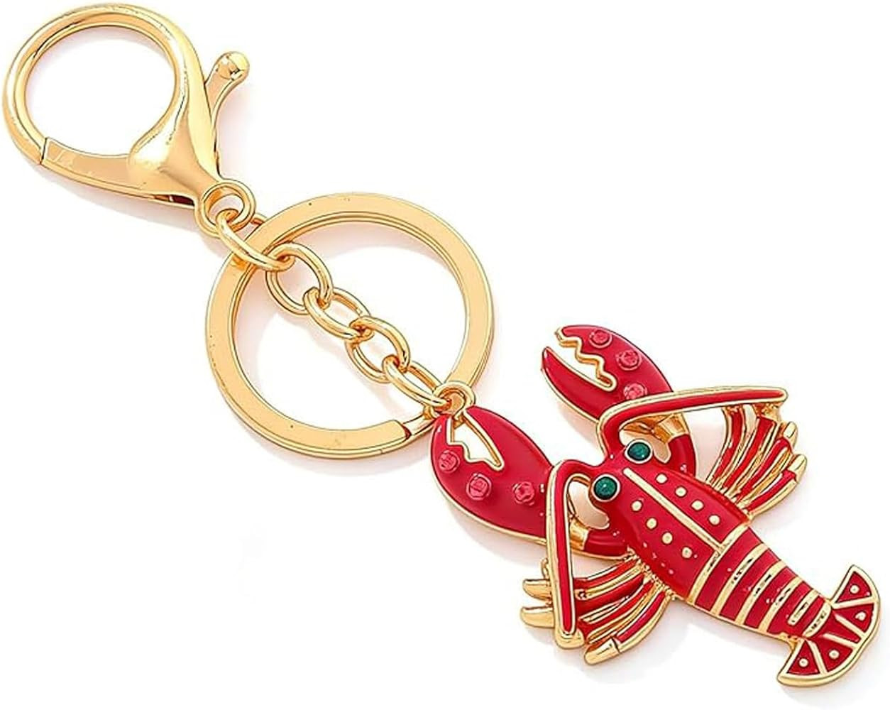 Enamel Lobster Keychain for Women Red Crayfish Crystal Keychain Fashion Ocean Beach Jewelry Acces... | Amazon (US)