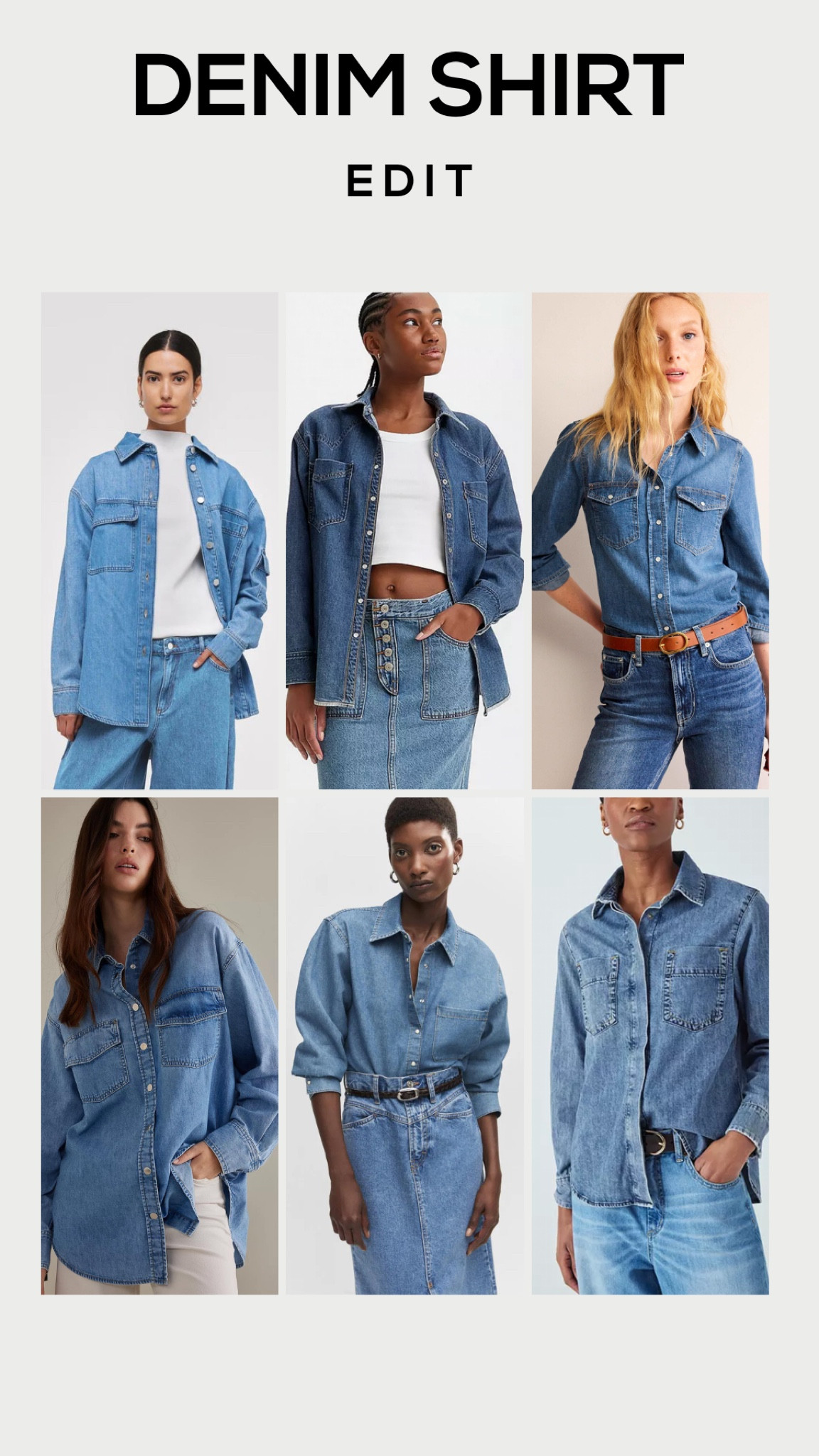 Denim shirt edit. Favourites. Denim. Relaxed fit. Oversized fit. Double denim. Overshirt. Autumn wardrobe. September. 

#LTKeurope #LTKSeasonal #LTKstyletip