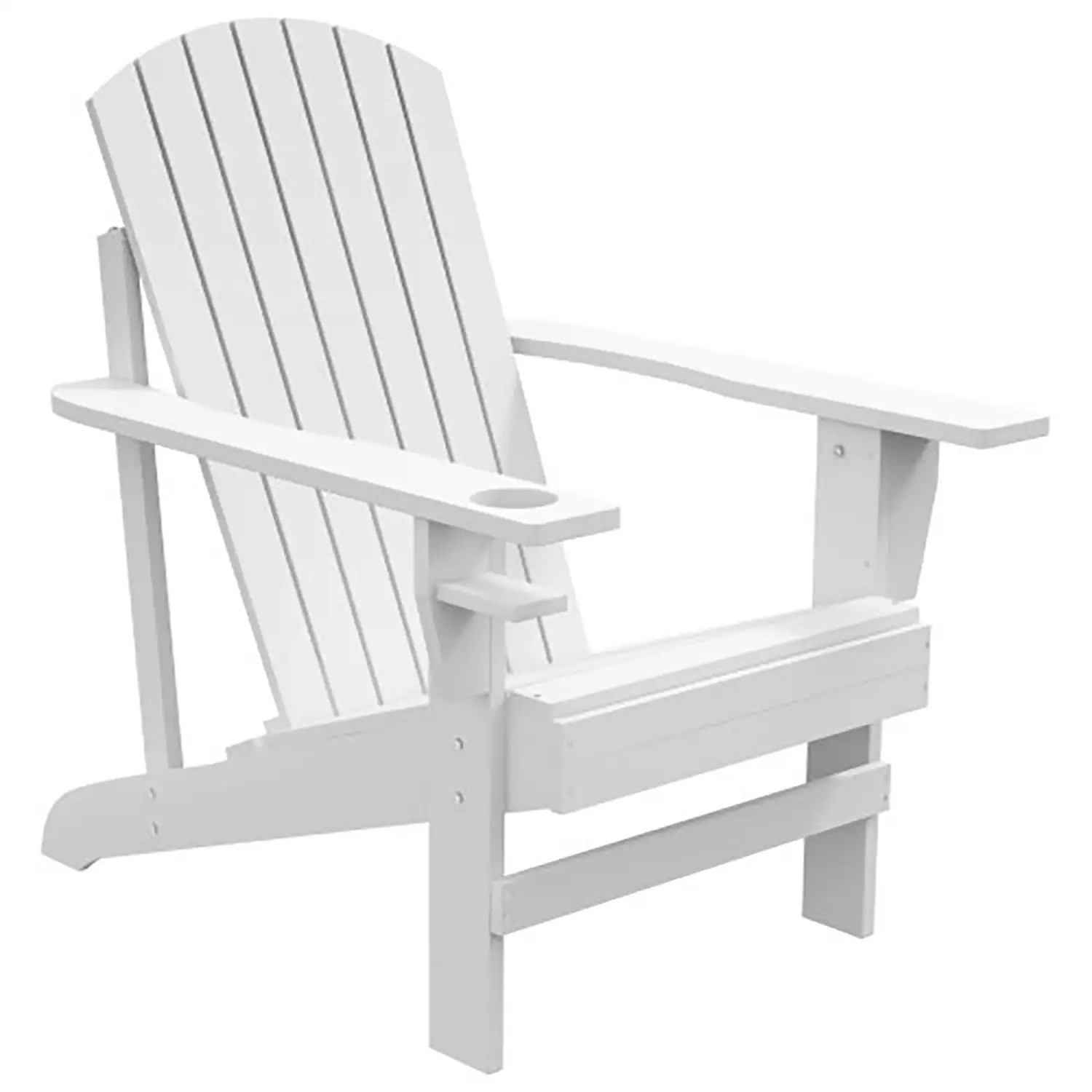 GZMR Outsunny Wooden Adirondack Chair White Wood Frame Stationary Adirondack Chair with Off-white Slat Seat | GM-AB-74083 | Lowe's