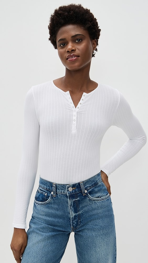 Katrina Cotton Ribbed Sea Thong Bodysuit | Shopbop