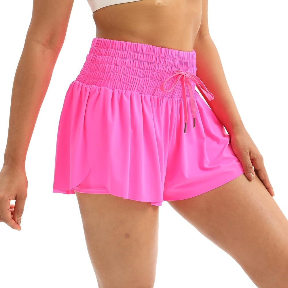 Flowy Athletic Shorts for Women Workout Running Gym Yoga Sport Active High Waisted with Pockets S... | Amazon (US)