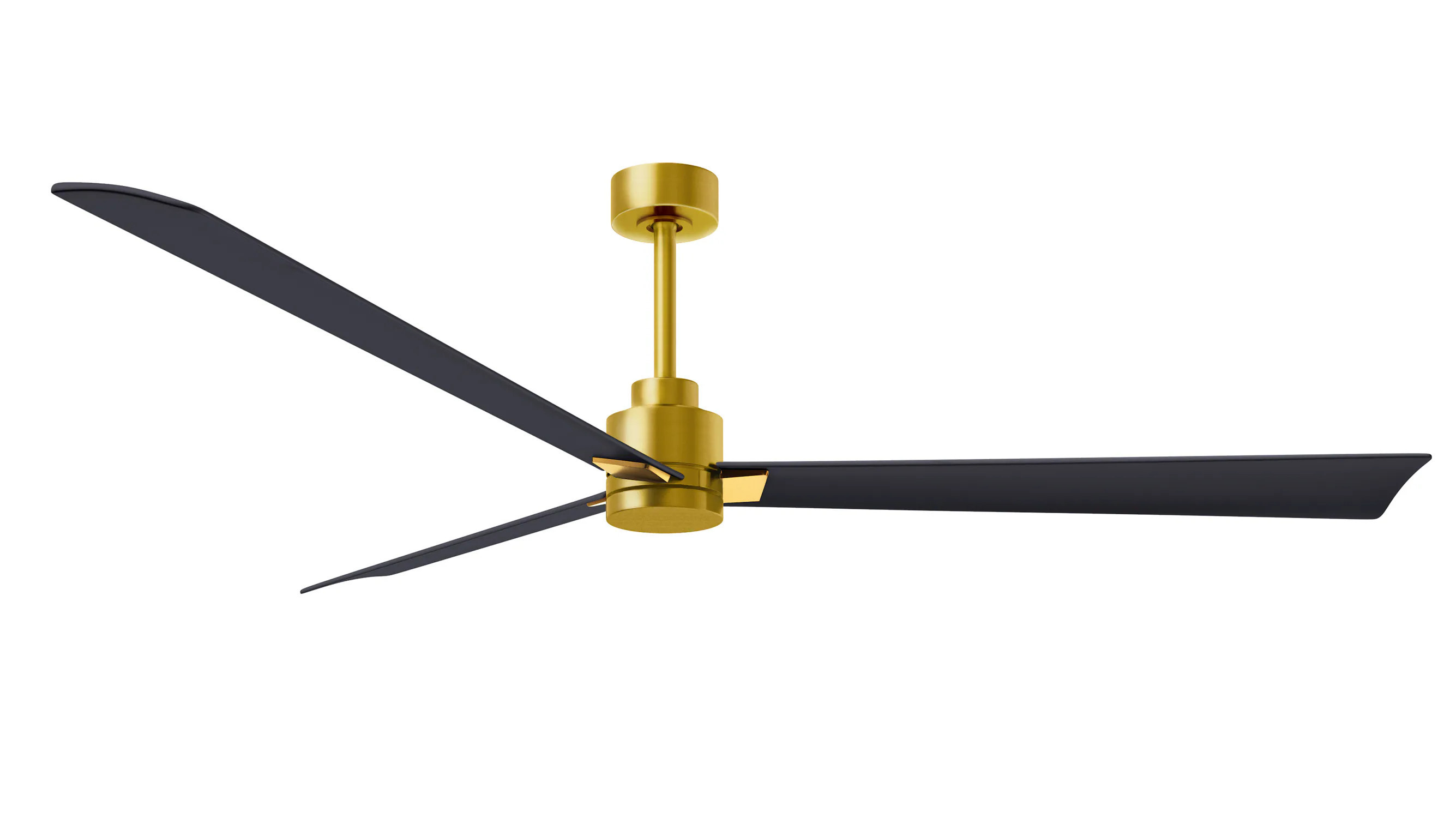Matthews Fan Company Alessandra 72-in Outdoor Brushed Brass with Matte Black Blades Ceiling Fan Without Light - Remote Included ( 3 -Blade ) | Lowe's