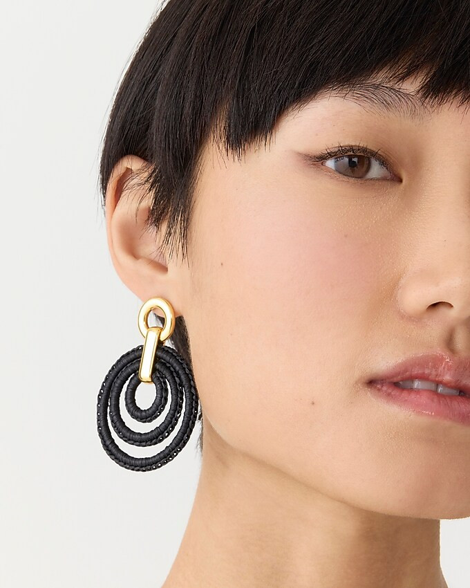 Layered raffia hoops | J. Crew US