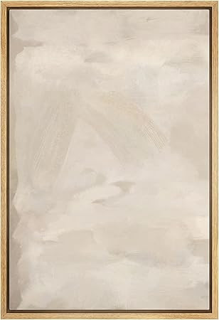 SIGNFORD Framed Canvas Print Wall Art Rustic Tan Paint Stroke Landscape Abstract Shapes Illustrat... | Amazon (US)