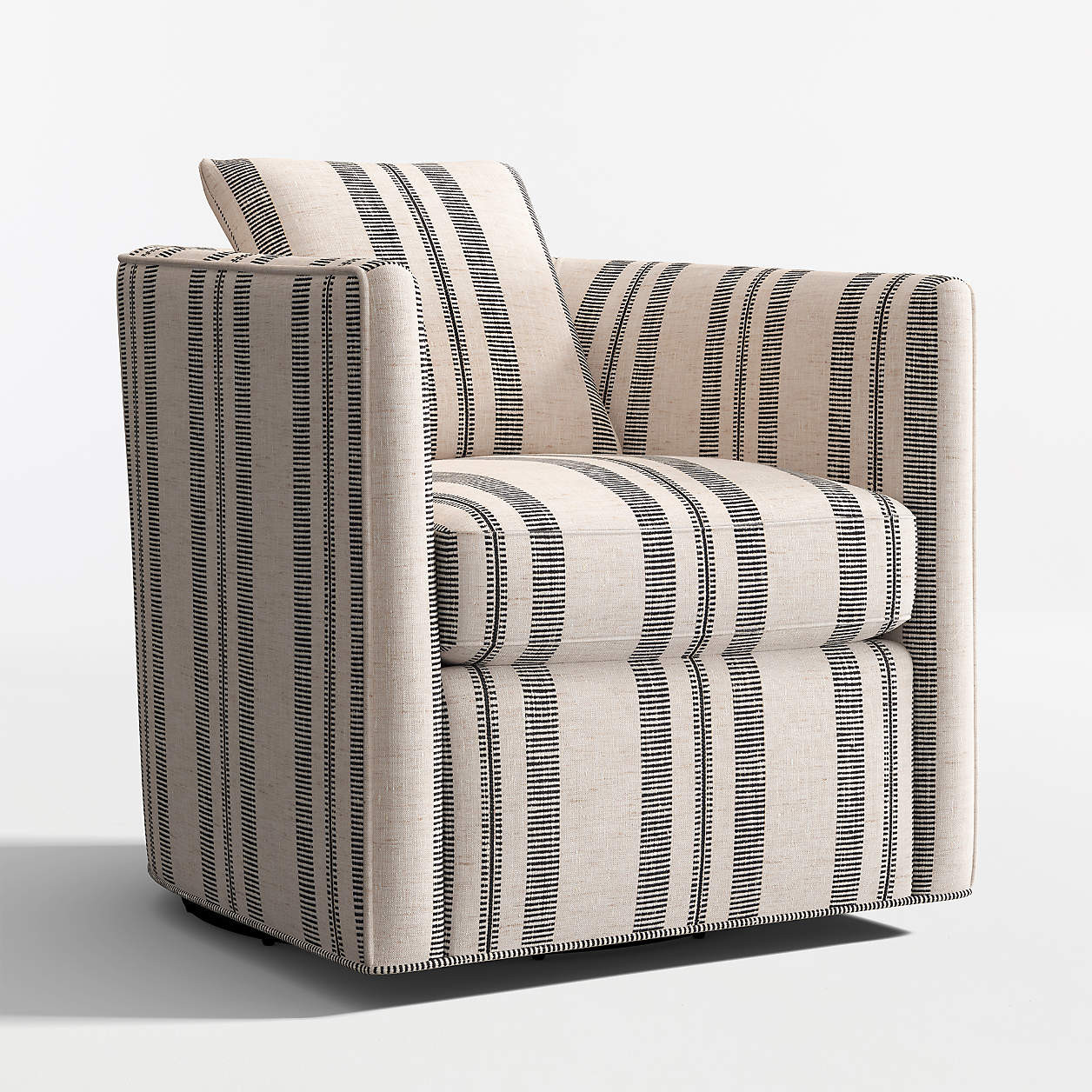Drew Striped Small Swivel Accent Chair + Reviews | Crate & Barrel | Crate & Barrel