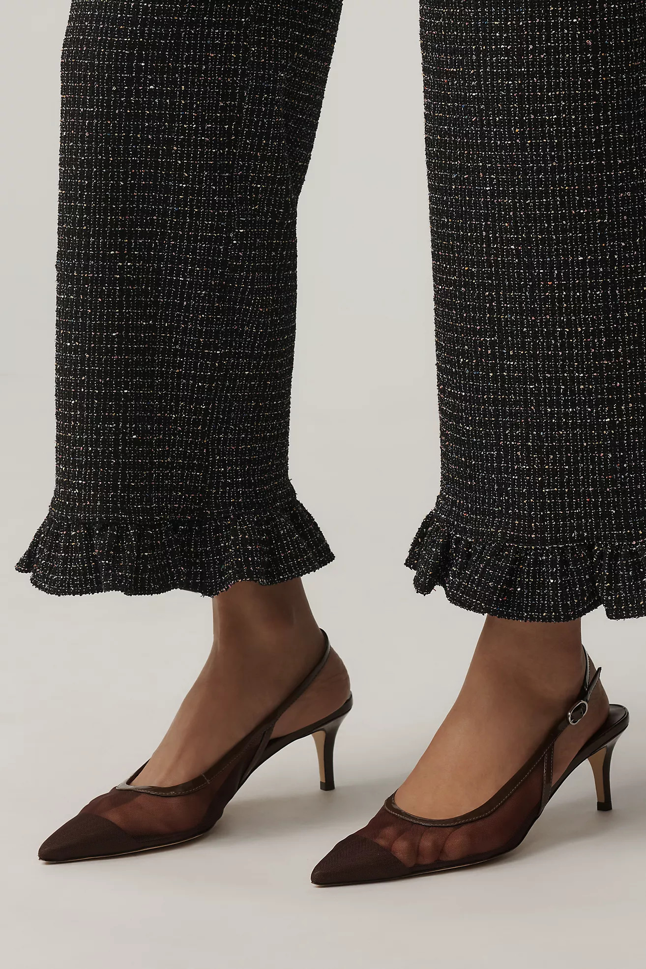 The Colette Crop Tweed Ruffle-Hem Pants by Maeve | Anthropologie (US)