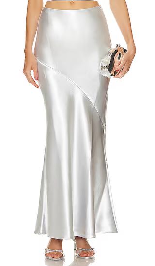 Amalia Maxi Skirt in Silver | Revolve Clothing (Global)