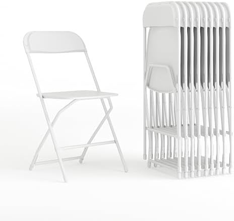 Flash Furniture Hercules Set of 10 Indoor/Outdoor Heavy-Duty Plastic Folding Chairs, Foldable Com... | Amazon (US)