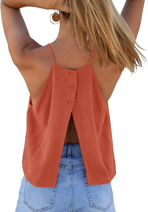 Tankaneo Womens Summer Halter Crop Tank Tops Y2k Going Out Sleeveless Tee Shirts Open Back Beach ... | Amazon (US)
