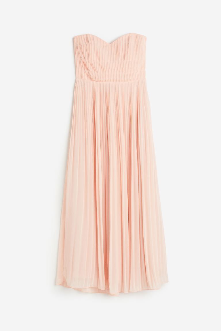 Long Bandeau Dress - Powder pink - Ladies | H&M US | H&M (US + CA)